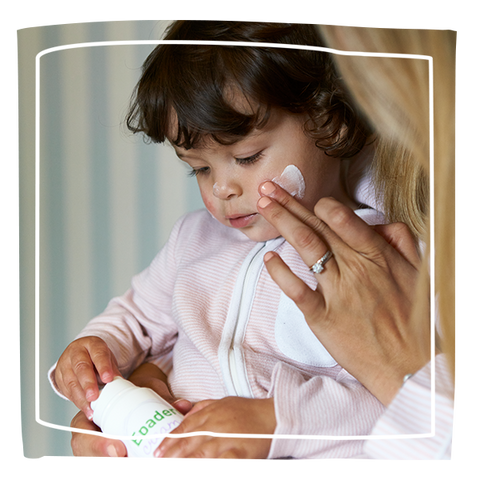 mum and daughter with epaderm bottle